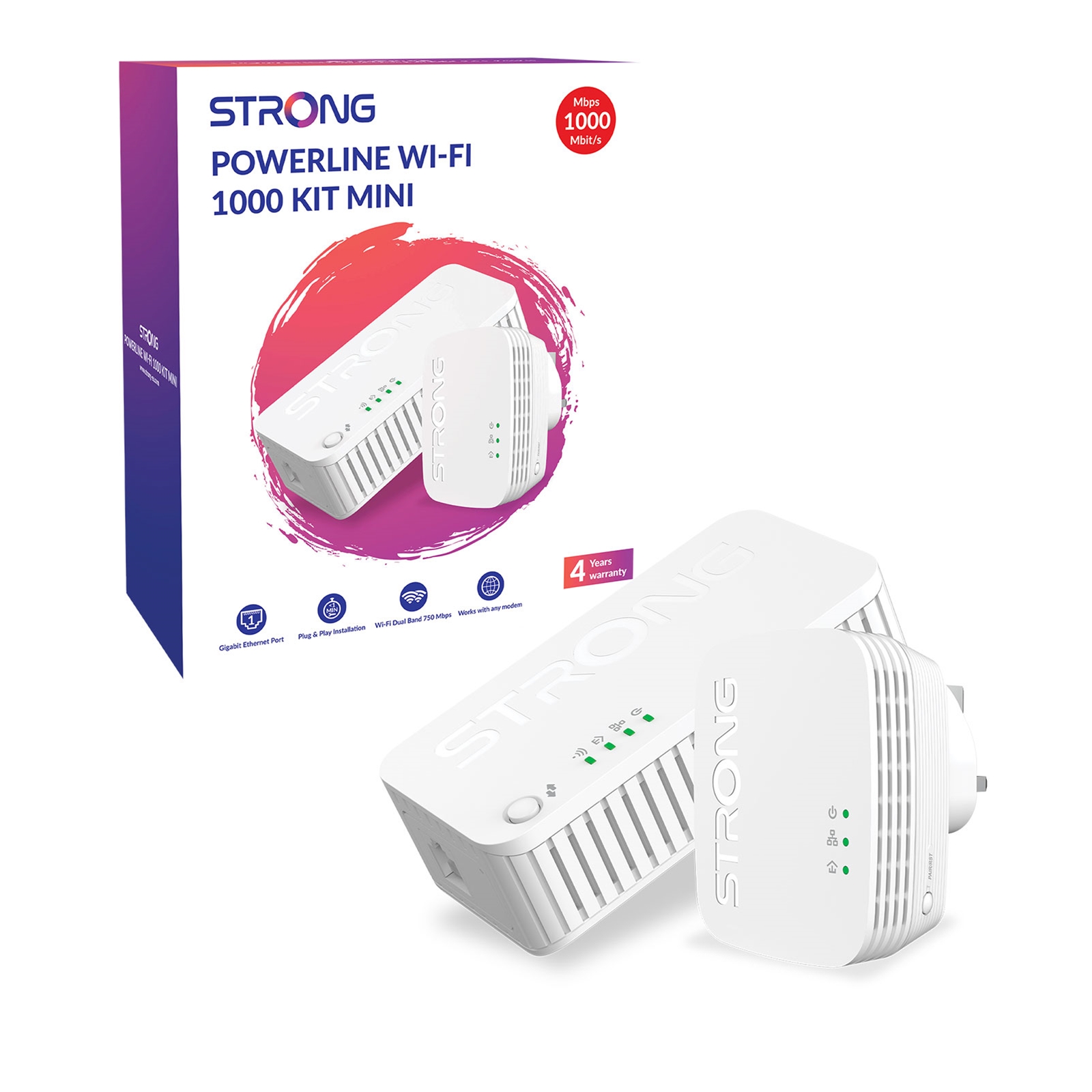 Strong POWERWF1000DUOMINIUK AV1000 Mini WI-FI Powerline Kit (2 Pack) - Image 3