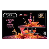 piXL CM32G7 32 Inch 4K IPS Monitor, 165Hz, 1ms, Frameless, HDMI, DisplayPort, USB-C, USB-A x 2, 3.5mm Audio Port, FreeSync & G-Sync Compatible, Black, RGB Lighting, VESA Mount, Height Adjustable, 3 Year Warranty - Image 7