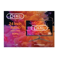piXL PXD24VH 24 Inch Frameless Monitor, Widescreen, 6.5ms Response Time, 60Hz Refresh Rate, Full HD 1920 x 1080, 16:10 Aspect Ratio, VGA, HDMI, Internal PSU, Speakers, 16.7 Million Colour Support, Black Finish - Image 6