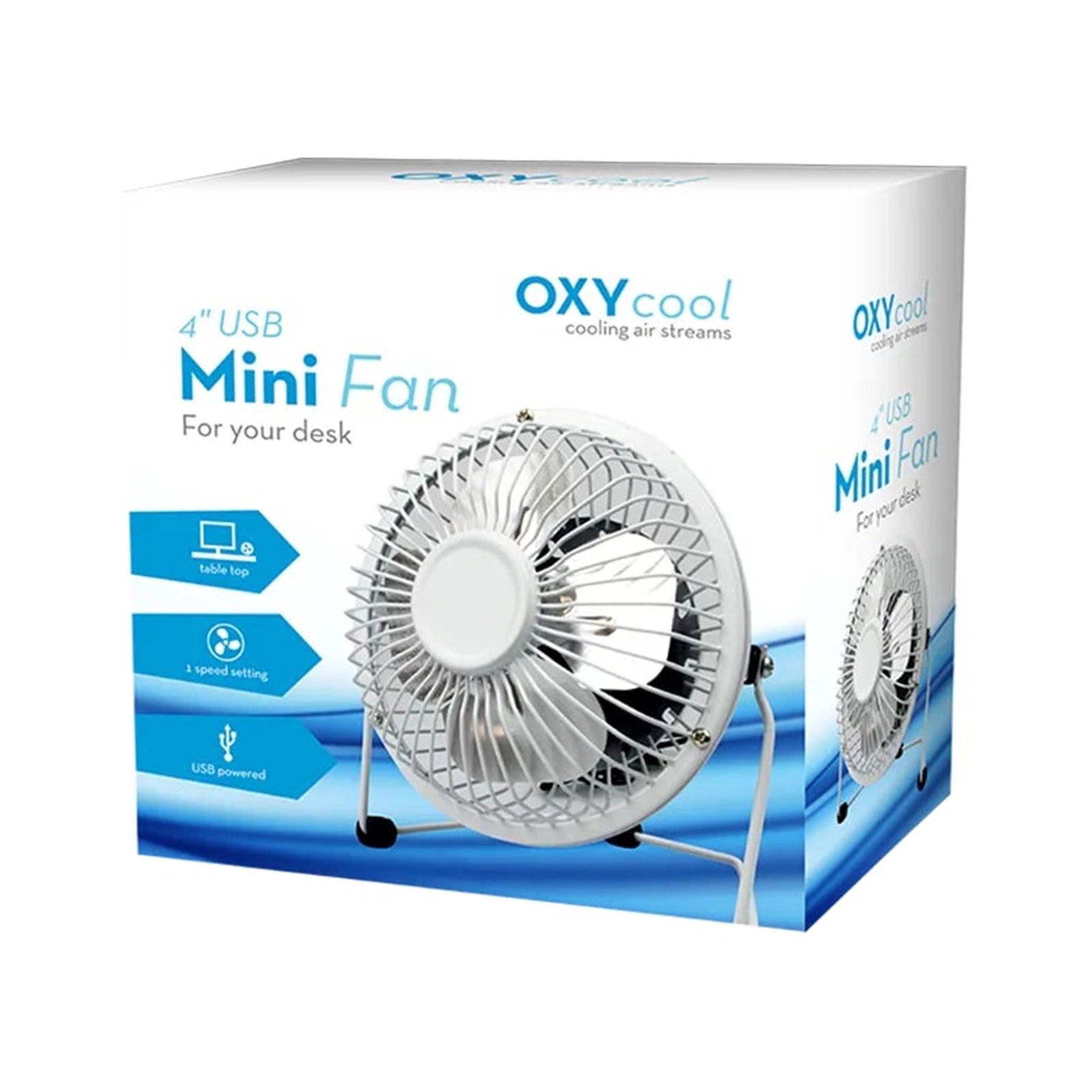 4" USB Mini Desk Fan, Portable, Single-Speed, Adjustable Tilt, Compact Tabletop Fan for Office, Home & Laptop Use (White) - Image 3