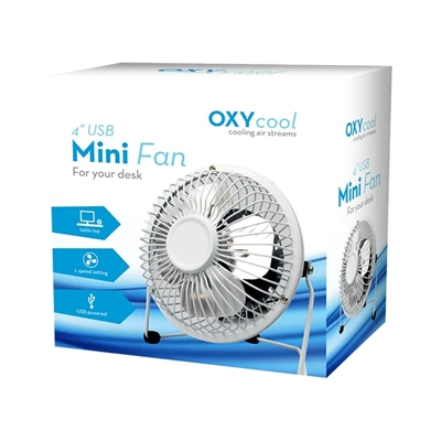 4" USB Mini Desk Fan, Portable, Single-Speed, Adjustable Tilt, Compact Tabletop Fan for Office, Home & Laptop Use (White) - Image 2