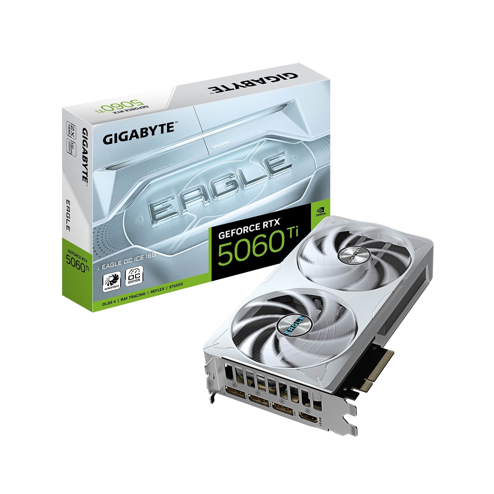GeForce RTX 5060 Ti EAGLE OC ICE 16BG GDDR7 Graphics Card, 4608 CUDA Cores, 2617 MHz Core Clock, Dual Fan, 3x DisplayPorts / 1x HDMI Port - Image 3