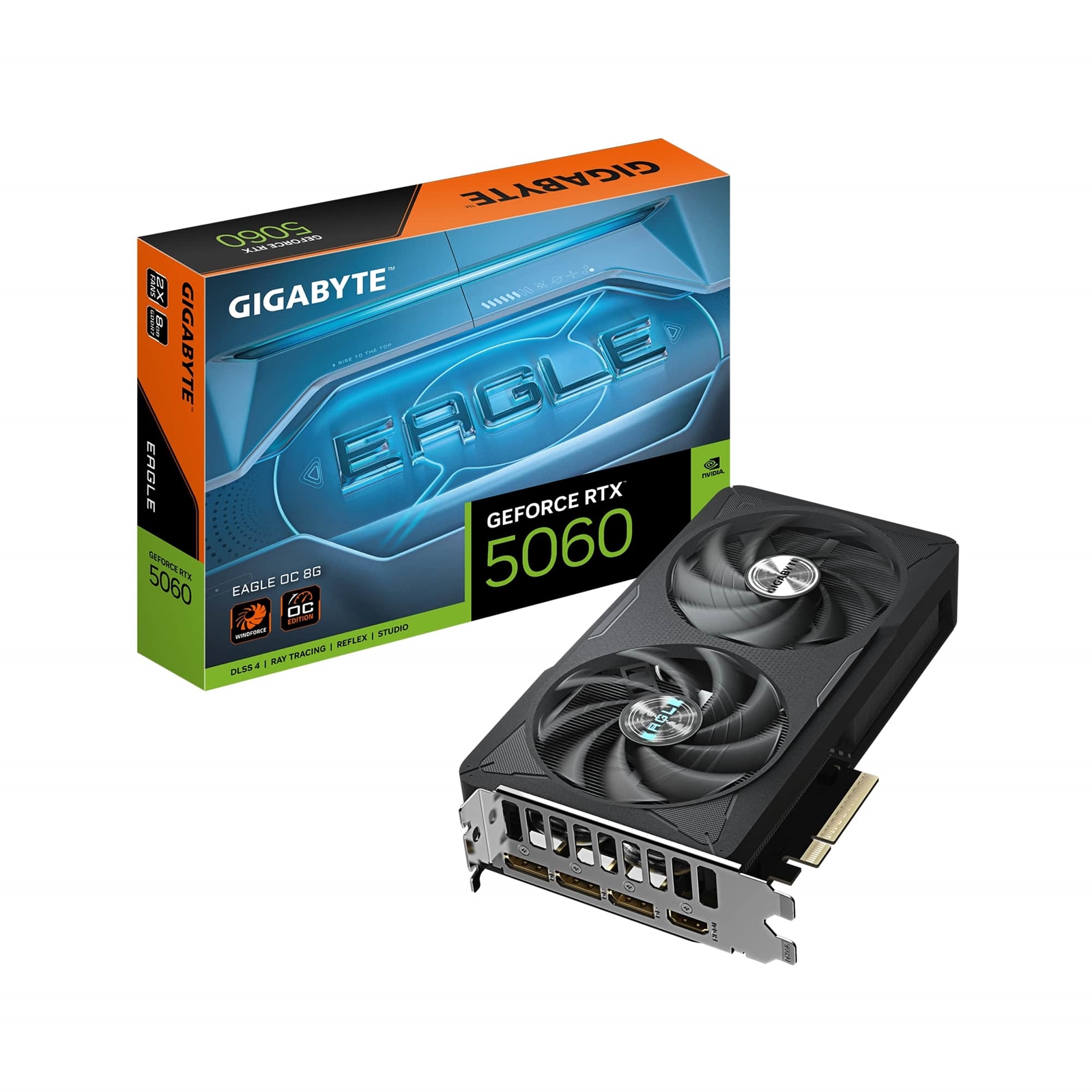 Gigabyte NVIDIA GeForce RTX 5060 EAGLE OC 8G GDDR7 Graphics Card, 3840 CUDA Cores, 2550 MHz Core Clock, Dual Fan, 3x DisplayPorts / 1x HDMI Port - Image 3