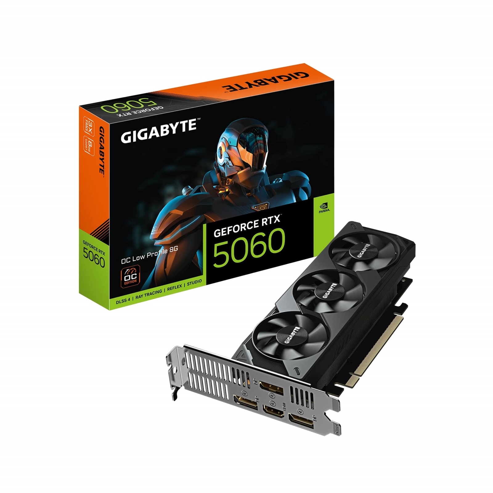 Gigabyte NVIDIA GeForce RTX 5060 OC Low Profile OC 8GB GDDR7 Graphics Card, 3840 CUDA Cores, 2512 MHz Core Clock, Triple Fan, 3x DisplayPorts / 1x HDMI Port - Image 3