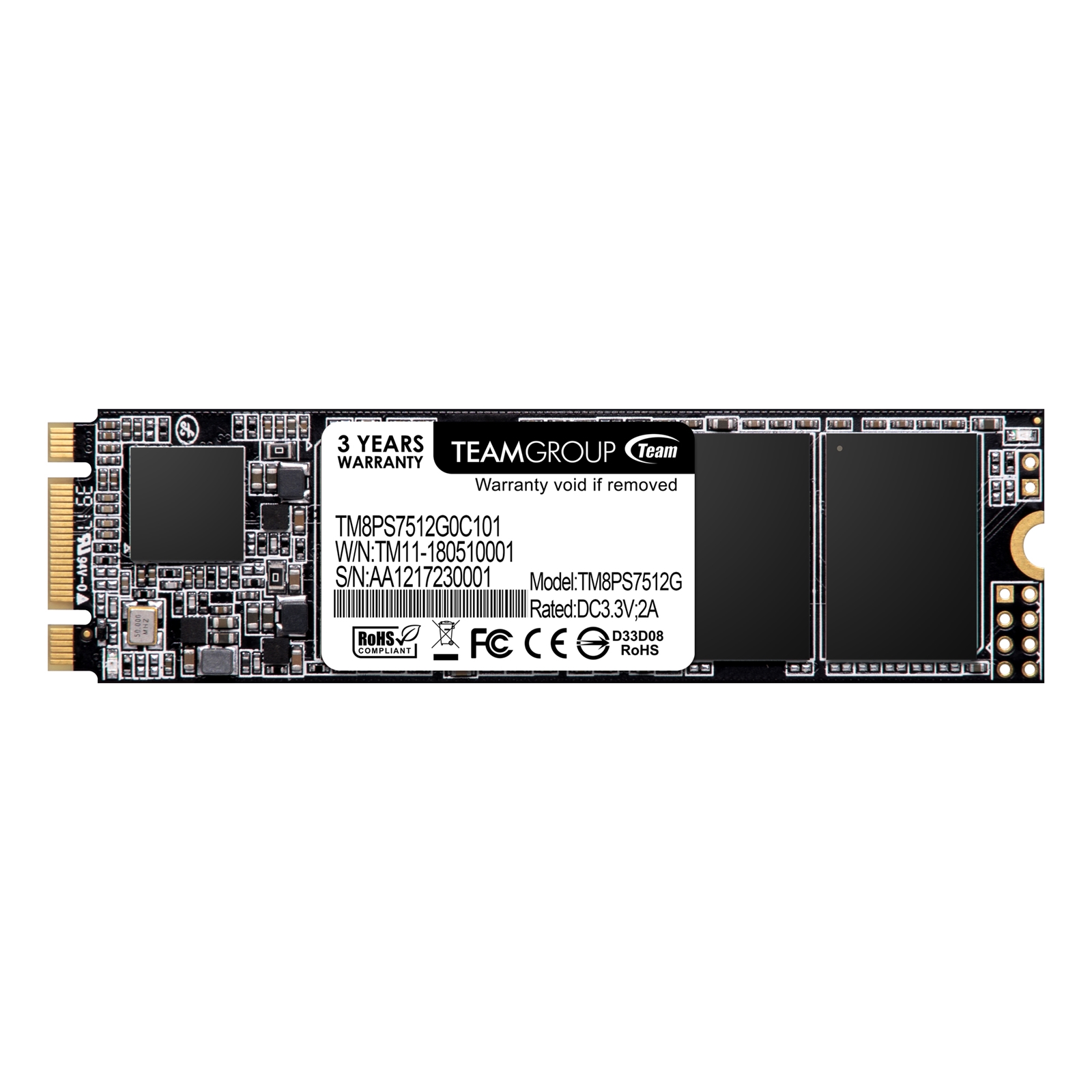 Team MS30 (TM8PS7512G0C101) 512GB, M.2 Sata Interface, PCIe Gen3, Read 550MB/s, Write 480MB/s, 3 Year Warranty - Image 3