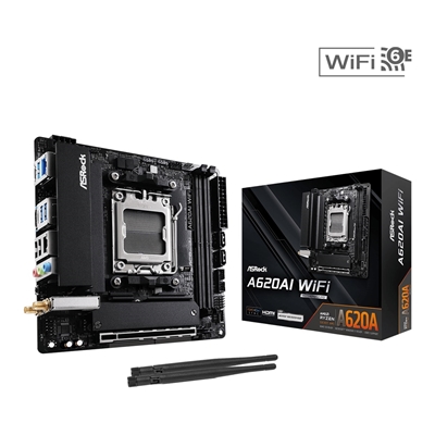 ASRock A620AI WIFI AMD AM5 Socket Motherboard, Mini-ITX, 2x DDR5 Slots, 1x M.2 Socket, GbE LAN, 1x HDMI Port - Image 2