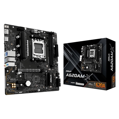 ASRock A620AM-X AMD Socket AM5 Motherboard, 2 x DDR5 DIMM Slots, 1 x M.2 Socket (Key E), 3 x USB 3.2 Type-C, 2.5G LAN, 1 x HDMI Port/ 1 x Display Port - Image 2