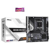 ASRock B650M-HDV/M.2 AMD AM5 Socket Motherboard, Micro-ATX, 2x DDR5 Slots, 3x M.2 Sockets, 2x USB-C Port, Fitted I/O Shield, 2.5GbE LAN, 1x DisplayPort / 1x HDMI Port