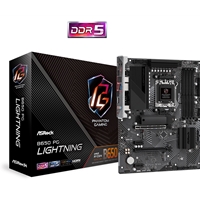 ASRock B650 PG Lightning AMD AM5 Socket Motherboard, ATX, 4x DDR5 Slots, 3x M.2 Sockets, Fitted I/O Shield, 2.5GbE LAN, 1x HDMI Port