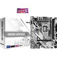 ASRock H610M-HDV/M.2+ D5 Intel 1700 Socket Motherboard, Micro-ATX, 2x DDR5 Slots, 1x M.2 Socket, 1x USB-C Port, GbE LAN, 1x D-Sub / 1x DisplayPort / 1x HDMI Port