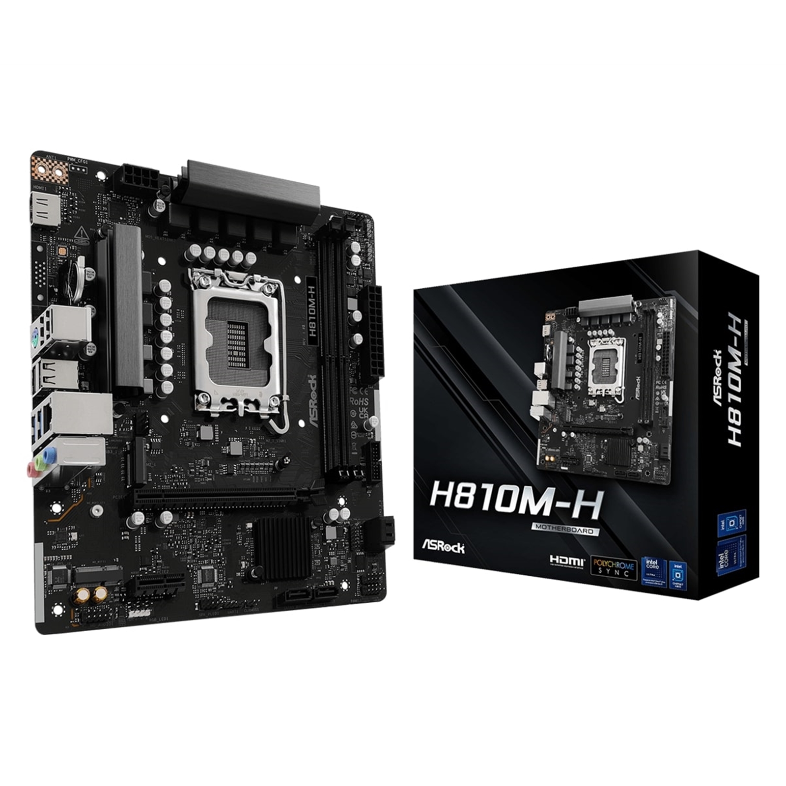 ASRock H810M-H Intel Socket 1851 Motherboard, 2 x DDR5 DIMM Slots, 1 x Hyper M.2 Socket , ASRock Intel 4-Layer Memory POOL 1 x HDMI Port - Image 3