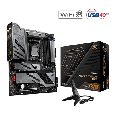 ASRock X870E TAICHI LITE AMD AM5 Socket Motherboard, E-ATX, 4x DDR5 Slots, 4x M.2 Sockets, 3x USB-C Port, Fitted I/O Shield, 5GbE LAN, Wi-Fi 7, 1x HDMI Port / 2x USB-C (USB4) - Image 2