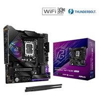 ASRock Z890M RIPTIDE WIFI PHANTOM GAMING Intel 1851 Socket Motherboard, Micro-ATX, 4x DDR5 Slots, 3x M.2 Sockets, Fitted I/O Shield, 2.5GbE LAN, Wi-Fi 6E, 1x DisplayPort / 1x HDMI / 2x USB-C (USB4)