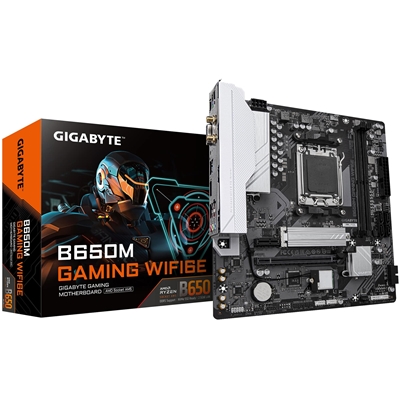 Gigabyte B650M GAMING WIFI6E (rev. 1.2) AMD AM5 Socket Motherboard, 2 x DDR5 DIMM Slots, 1 x M.2 Sockets, 2.5GbE LAN, 2.5GbE LAN , 1 x D-Sub Post / 1x HDMI Port - Image 2