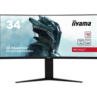 iiyama G-Master Red Eagle Curved Gaming Monitor, GCB3484WQSU-B1, 34 Inch, Black, 3440 x 1440, 0.4ms, 180hz, FreeSync, HDMI, Display Port, USB-Hub, Height Adjustable, Swivel, VESA
