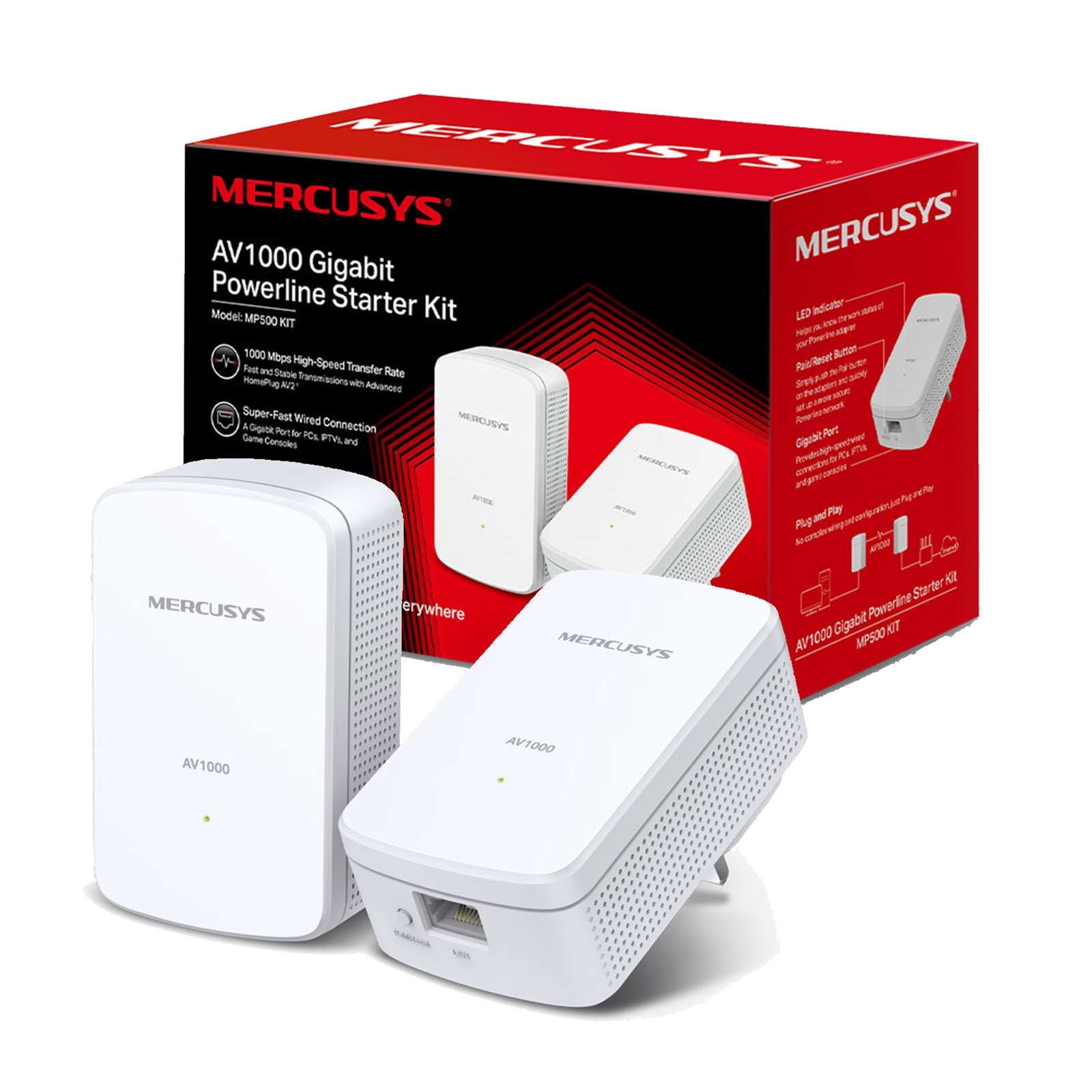 Mercusys MP500 KIT AV1000 Gigabit Powerline Starter Kit (UK Plug) - Image 3