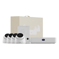 Ubiquiti (UNVR-KIT) Compact UniFi Protect NVR Kit, includes (1) UniFi Protect NVR Instant with (4) G5 Turret Ultra cameras and (1) 1TB HDD, delivering an all-in-one solution for fast and effortless setup.