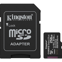 Kingston Canvas Select Plus 256GB Micro SD Claad 10 UHS-I Flash Card, Lifetime Warranty