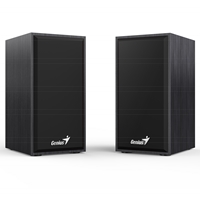 Genius SP-HF180 6W Wooden Desktop USB 2.0 Stereo Speakers with 3.5mm Audio Jack & Volume Control, Black - Image 4