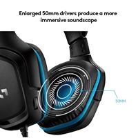 Logitech G432 Gaming Headset, 7.1 Virtual Surround Sound, Compatible with PC, Xbox, PS4, Switch or Mobile Device Via 3.5mm Connection or USB DAC, 50mm Audio Drivers, Enlarged 6mm Mic with Mute Feature - Image 4