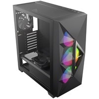 ANTEC DF800 FLUX Case, Gaming, Black, Mid Tower, 2 x USB 3.0, Tempered Glass Side Window Panel, Geometrical Mesh Design & Mirror Surface Front Panel, Addressable RGB LED Fans, Patented F-LUX Platform Cooling Solution, ATX, Micro ATX, Mini-ITX - Image 4