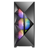 ANTEC DF800 FLUX Case, Gaming, Black, Mid Tower, 2 x USB 3.0, Tempered Glass Side Window Panel, Geometrical Mesh Design & Mirror Surface Front Panel, Addressable RGB LED Fans, Patented F-LUX Platform Cooling Solution, ATX, Micro ATX, Mini-ITX - Image 5