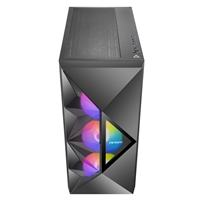 ANTEC DF800 FLUX Case, Gaming, Black, Mid Tower, 2 x USB 3.0, Tempered Glass Side Window Panel, Geometrical Mesh Design & Mirror Surface Front Panel, Addressable RGB LED Fans, Patented F-LUX Platform Cooling Solution, ATX, Micro ATX, Mini-ITX - Image 6