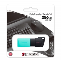 Kingston DataTraveler ExodiaM DTXM/256GB USB Flash Drive, 256GB, USB 3.2, Turquoise / Black, Moving Cap Design - Image 5