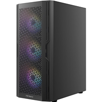 ANTEC AX20 Case, Black, Mid Tower, 1 x USB 3.0 / 2 x USB 2.0, Tempered Glass Side Window Panel, Slanted Bar & Mesh Design for Massive Airflow, 3 x RGB LED Fans Included, ATX, Micro ATX, Mini-ITX - Image 7