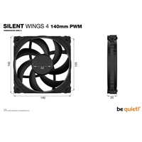 be quiet! Silent Wings 4 PWM Black Fan, 140mm, 1100RPM, 4-Pin PWM Fan Connector, Black Frame, Black Blades, Optimized Fan Blades for High End Performance, 2 Mounting Options - Image 7