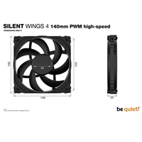 be quiet! Silent Wings 4 PWM High Speed Black Fan, 140mm, 1900RPM, 4-Pin PWM Fan Connector, Black Frame, Black Blades, Optimized Fan Blades for High End Performance, 2 Mounting Options - Image 7