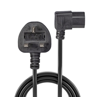 Lindy 30446 1m UK 3 Pin Plug To Right Angle IEC C13 (Kettle) 5 Amp Fuse Mains Extension Cable - Black - Image 4