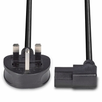 Lindy 30446 1m UK 3 Pin Plug To Right Angle IEC C13 (Kettle) 5 Amp Fuse Mains Extension Cable - Black - Image 6