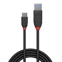 Lindy 36915 0.5m USB-A (M) 3.2 To USB-C (M) 3.2 Black Line 10Gbps Cable - Black - Image 4