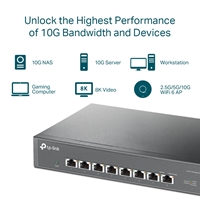 TP-Link TL-SX1008 8-Port Metal 10G Desktop/Rackmount Switch - Image 7