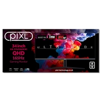 piXL 34-inch UWQHD UltraWide 165Hz Gaming Monitor with 100% sRGB Colour Gamut, Quad HD 3440 x 1440 IPS Panel & 1ms Response Time, 3 Year Warranty & Speakers - Image 8