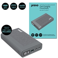 Prevo Business Travel Bundle with 100W Fast Charge 20000mAh Powerbank, 4-in-1 USB Hub with Gigabit Ethernet & 15.6-Inch Luxury-Lined Laptop Sleeve - Image 6