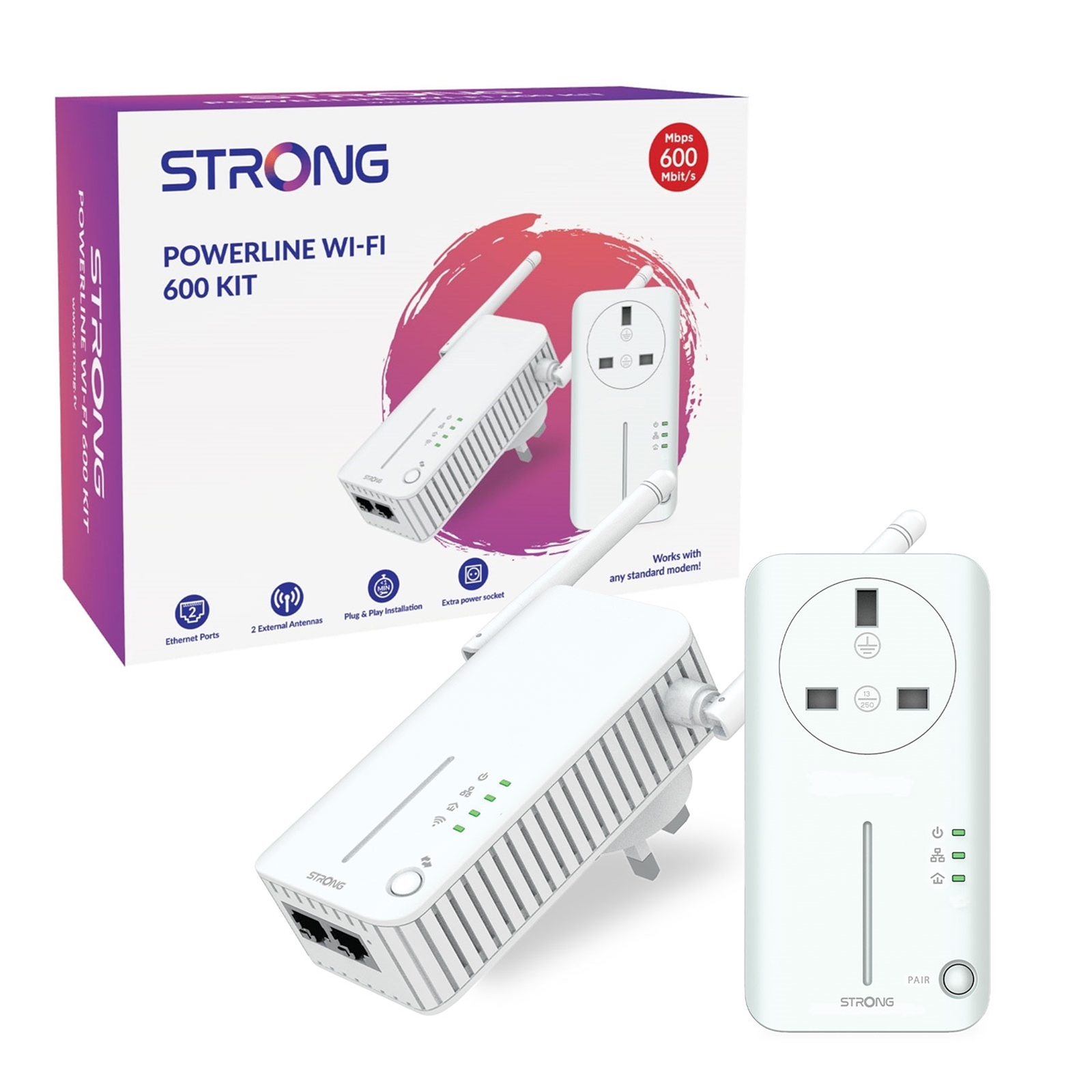 Strong POWERLWF600DUOUK AV600 WI-FI Passthrough Powerline Kit (2 Pack) - Image 3