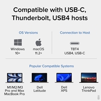Plugable TBT4-UD5 ThunderBolt 4 Dual Monitor (2x 4K or 1x 8K) 96W USB-C PD Docking Station - Image 7