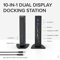 Plugable UD-6950Z Universal Dual Monitor 4K USB-A/USB-C DisplayLink Certified Docking Station - Image 4