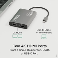 Plugable USBC-6950M Portable USB-C to Dual 4K DisplayLink Certified HDMI Adapter - Image 4