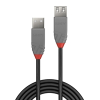 Lindy 36701 0.5m USB-A (M) 2.0 To USB-A (F) 2.0 Anthra Line 480Mbps Extension Cable - Black - Image 4