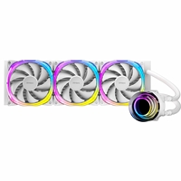ANTEC Vortex 360 ARGB AiO Liquid CPU Cooler, White, Universal Socket, 360mm Radiator, PWM 2000RPM Fusion ARGB Cooling Fans, Addressable RGB LED Lighting with Suspended Spiral Pump Head Design - Image 4