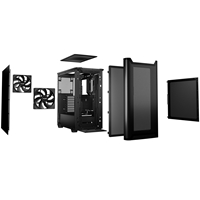 be quiet! Pure Base 501 Airflow Black ATX Mid Tower Case with USB-A, USB-C, 2 x Pure Wings 2 140mm Black PWM Fans, Sleek Front Panel and Airflow Cover - Image 6
