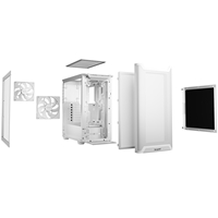 be quiet! Pure Base 501 Airflow Window White ATX Mid Tower Case with USB-A, USB-C, 2 x Pure Wings 2 140mm Black PWM Fans, Sleek Front Panel and Airflow Cover - Image 6
