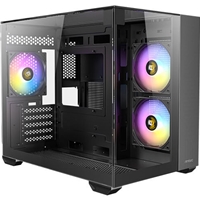 Antec CX600M Trio ARGB Mini Tower Gaming Case, Black, Tempered Glass Panels, Dual Chamber Design, Vertical Cooling, Pre-Installed ARGB Fans, Water Cooling Support, - Image 6