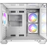 Antec CX600M Trio ARGB Mini Tower Gaming Case, White, Tempered Glass Panels, Dual Chamber Design, Vertical Cooling, Pre-Installed ARGB Fans, Water Cooling Support - Image 5