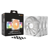 be quiet! Light Wings LX 140mm PWM High-Speed Fan, ARGB Lighting, Triple Pack, Ultra-Quiet Operation, High Airflow, Daisy-Chaining Support, White - Image 7