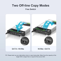 Maiwo USB Type-C, Dual Bay HDD/NVMe M2 SSD 10Gbps Clone Converter For 2.5" and 3.5" SATA - Image 5
