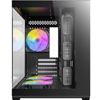 Antec CX60M ARGB Mini Tower Micro ATX Gaming Case, Black, Tempered Glass Panels, Dual Chamber Design, Vertical Cooling, Pre-Installed ARGB Fans, Water Cooling Support, - Image 5